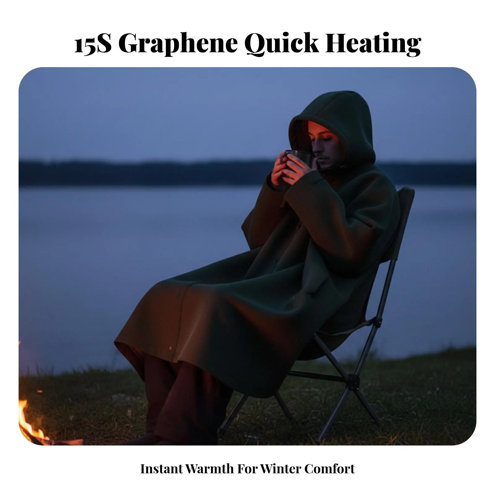 

Graphene Fast Heating Diving Robe, Adjustable Temperature Poncho, Windproof, Skin-friendly, Unisex