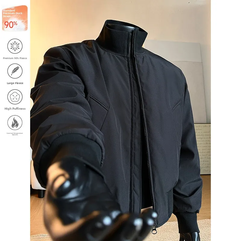 

Thiened White Du down Winter Jaet Men's ort Flight Outerwear Warmth Cold Resistance American Sle Hard Man Coat