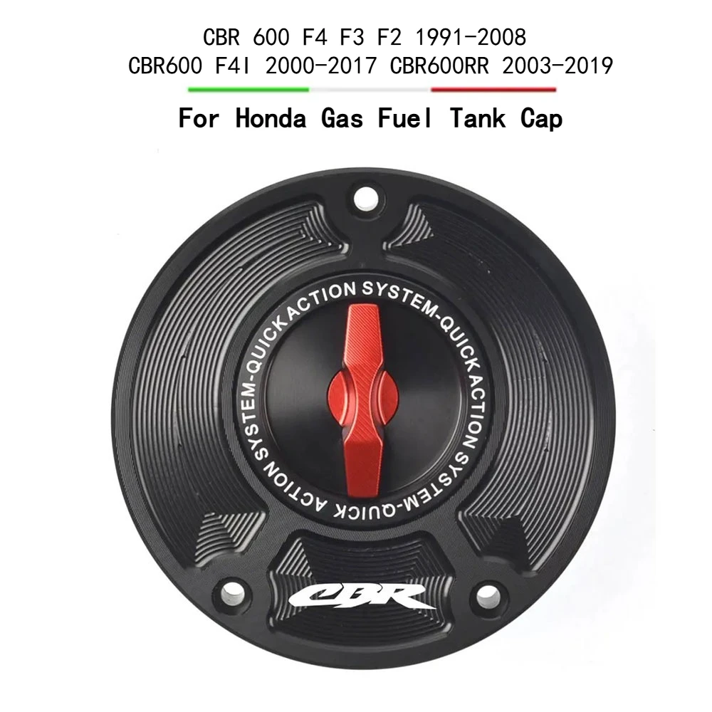 

Keyless Motorcycle Fuel Gas Tank Cap Cover For CBR 600 F4 F3 F2 1991-2008 CBR600 F4I 2000-2017 CBR600RR 2003-2019