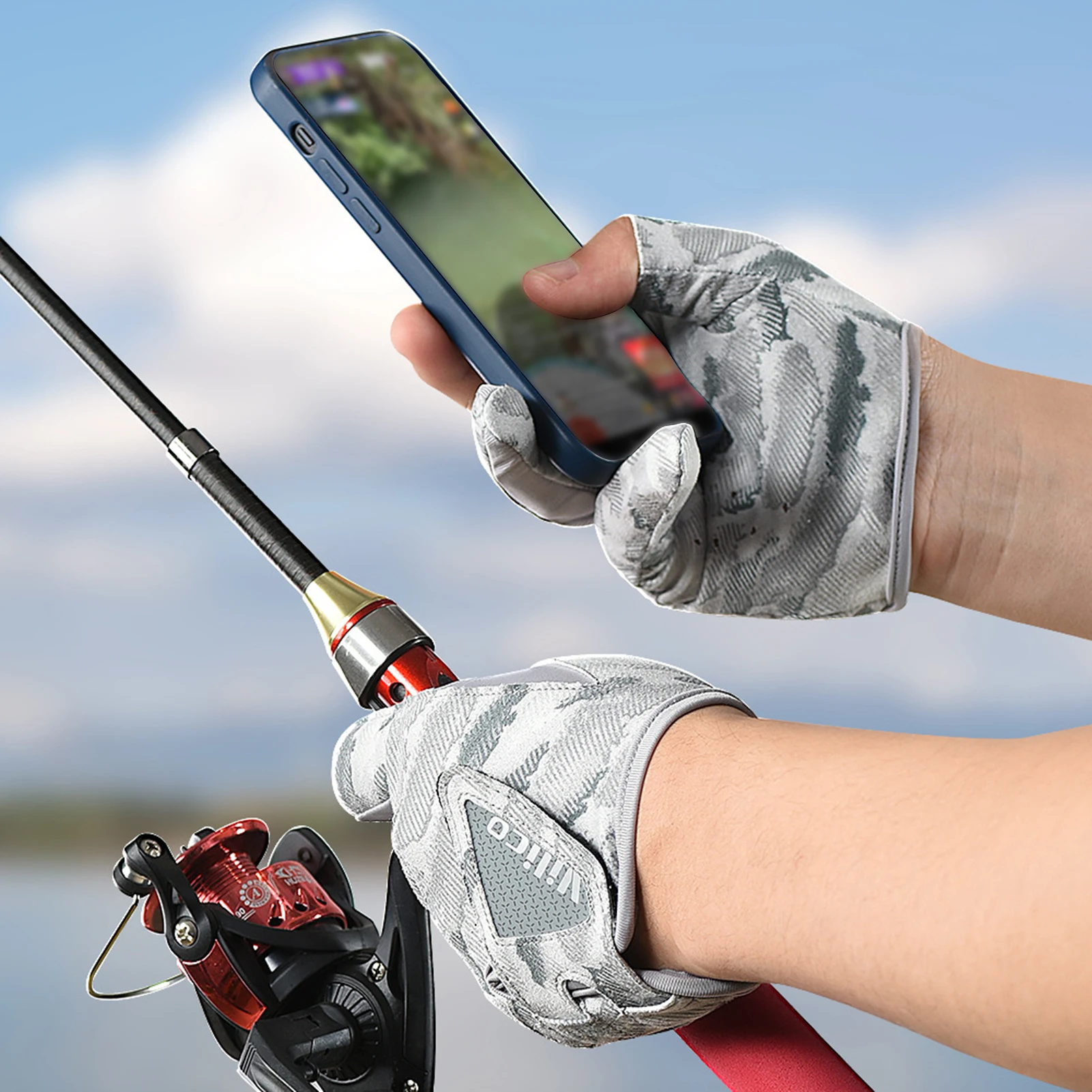

Fishing Anti Slip Gloves Wear Resistant Non Stick Bait Dew Three Finger Fishing Gloves Trendy Cycling Fishing Sports Mittens