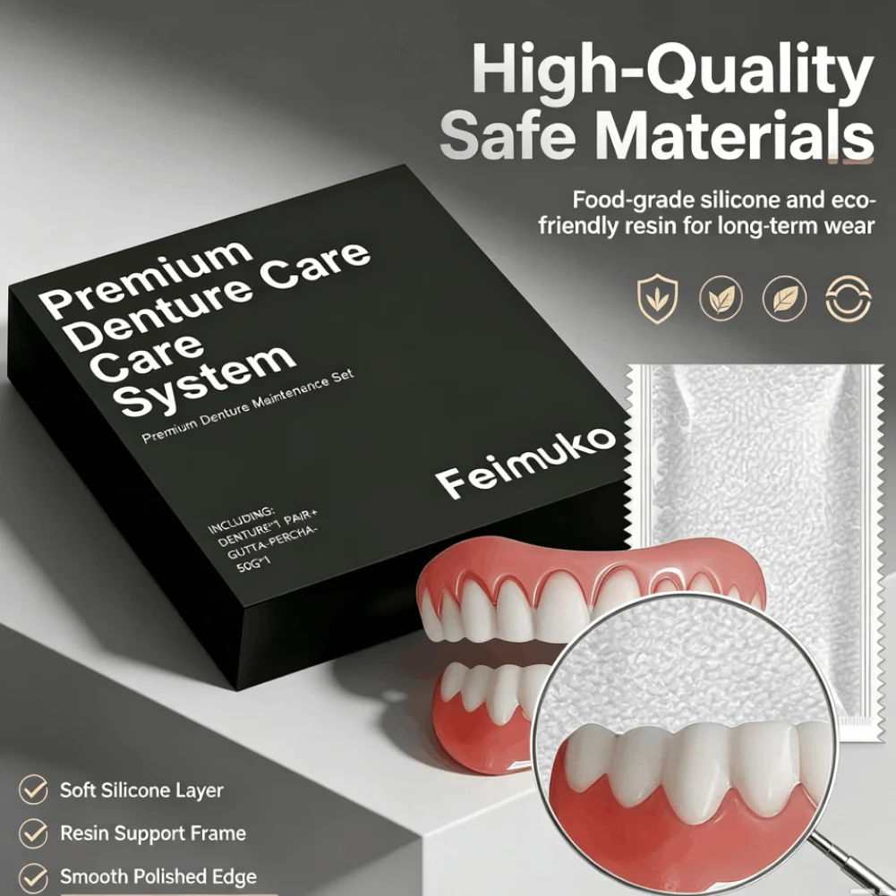 Cosmetic Denture Decoration Set Natural Fit Comfortable Temporary Instant Smile Veneers for Missing Yellow Teeth Oral Beauty Dec