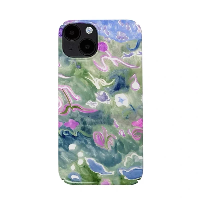 

Purple Flower Oil Painting Phone Case for IPHONE 17 Air 16E 15 PROMAX 14 Plus 13 12 MINI 11 PRO 16Plus XR XS Acrylic Phone Cover