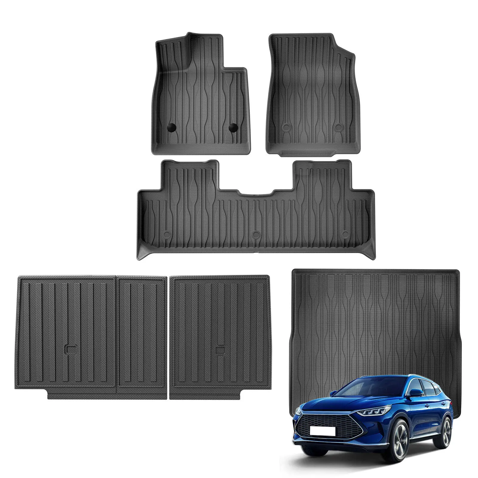 For BYD Song Plus EV 2021-2024 TPE 3D Car Floor Mats Trunk Pads Environmentally Car Specific Floor Mats