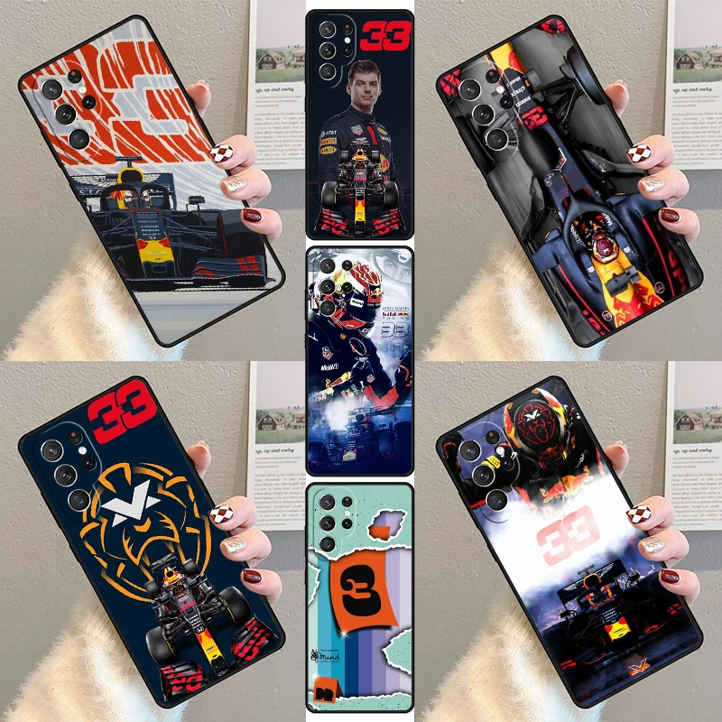 F1 Number 33 Racer Phone Case For Samsung Galaxy S23 S21 S20 FE S24 S22 Ultra Note20 S10 S9 S8 Plus Silicone Cover