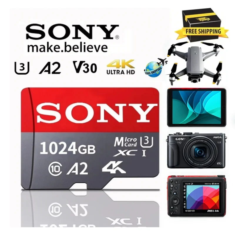 SONY 1TB Ultra Micro SD 512GB Micro SD Card Flash Card Memory 32 64 128 gb 256gb512gbmicroSD For Camera sd card 128gb for camera