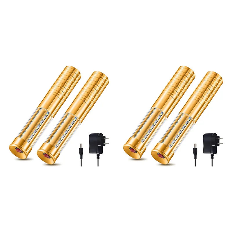 

ABVL-4 Pcs LED Strobe Baton Light LED Bottle Service Light Reusable LED Light Champagne Bottle Handheld Light Gold,US Plug