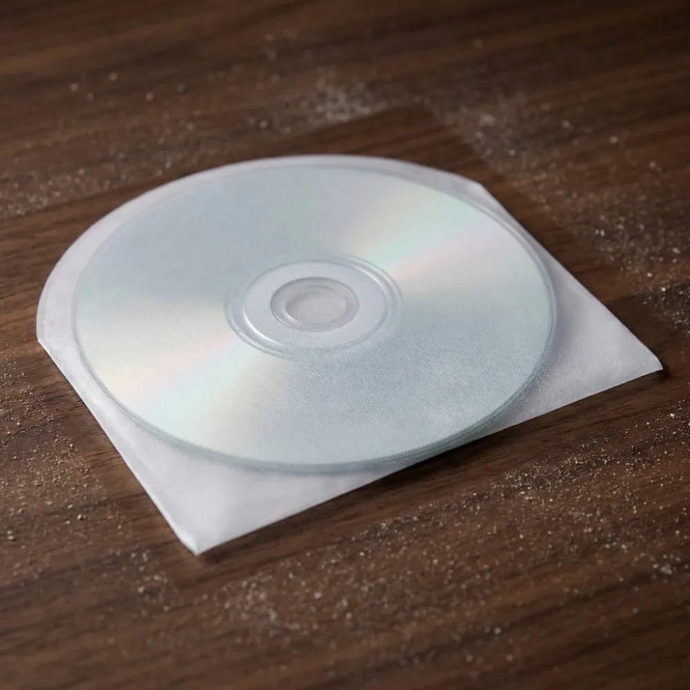 100PCS Transparent CD Inner Sleeves Thickness 0.06mm 12.5*12.5cm DVD Inner Sleeves Disc Protection Bag for 5 Inch CD CD Storage