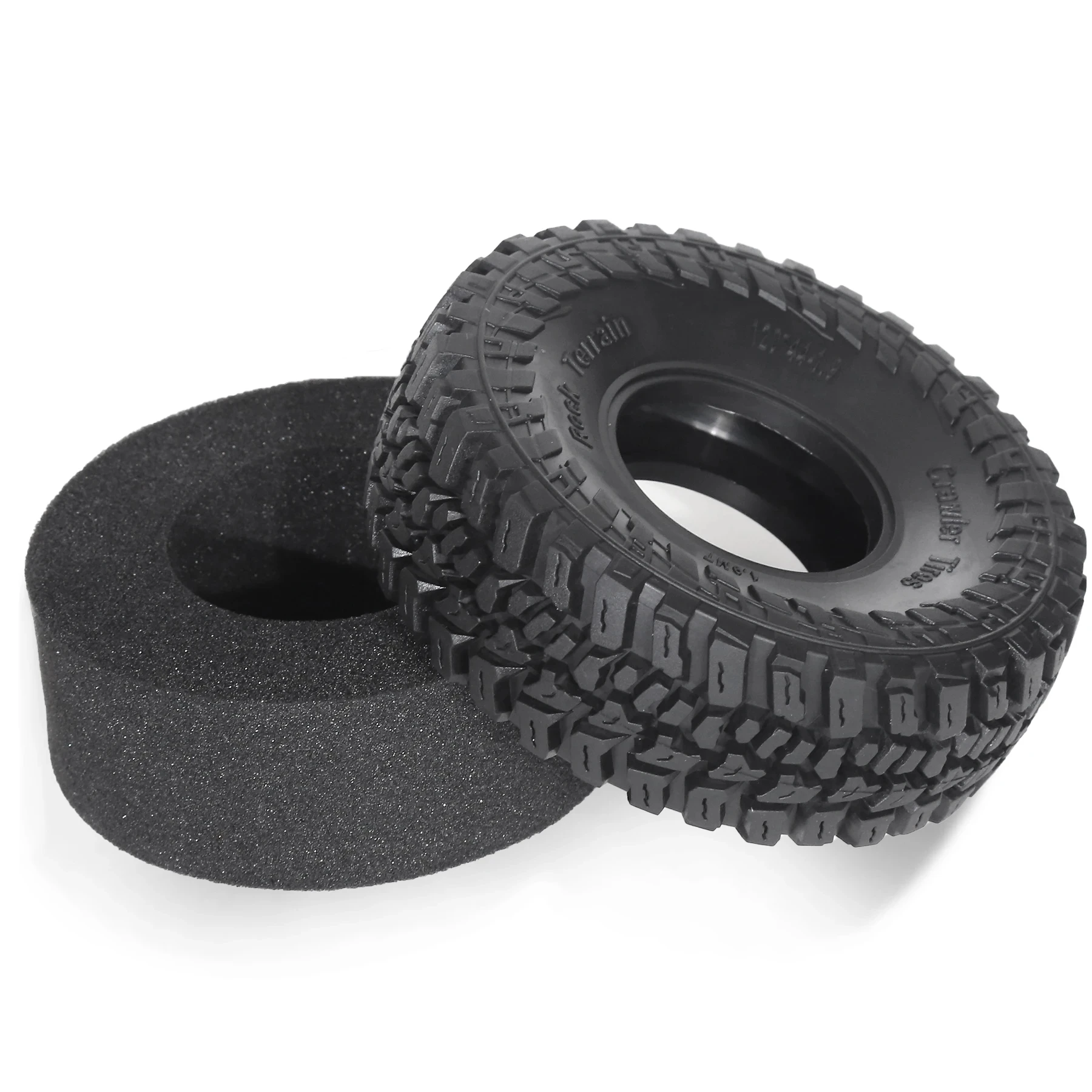 

RSRC 4PCS 1.9" Rubber Rock Tyres Wheel Tires 120MM for 1:10 RC Crawler Car Axial TRX4 90046 AXI03007 Redcat Gen8 SCX10
