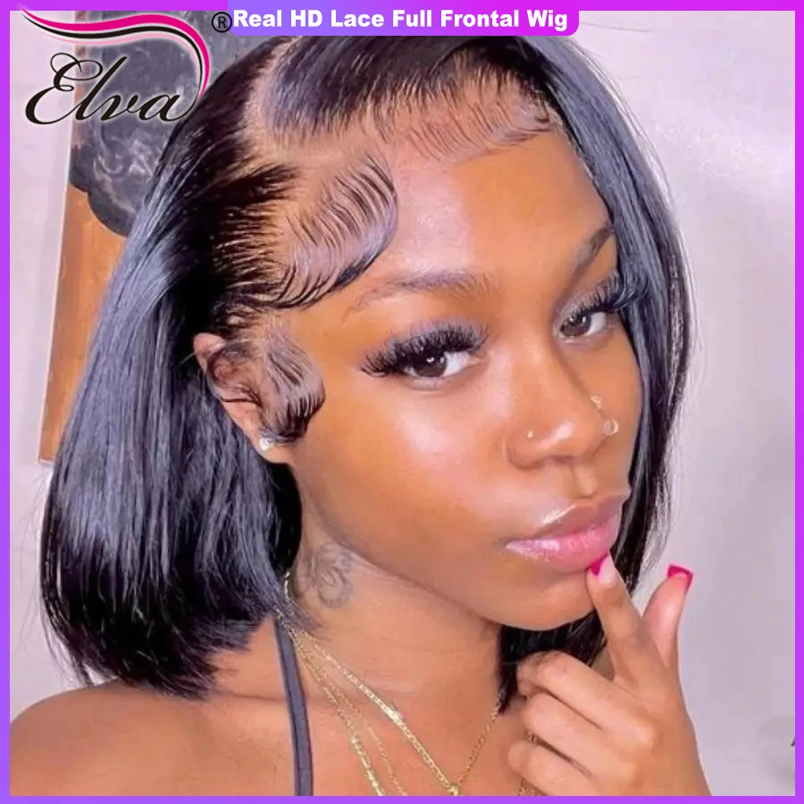 

Straight Bob Wig HD Lace Front Human Hair Wig Brazilian 13x6 Hd Lace Frontal Wig Pre Plucked Remy Short Bob 5x5 Lace Closure Wig