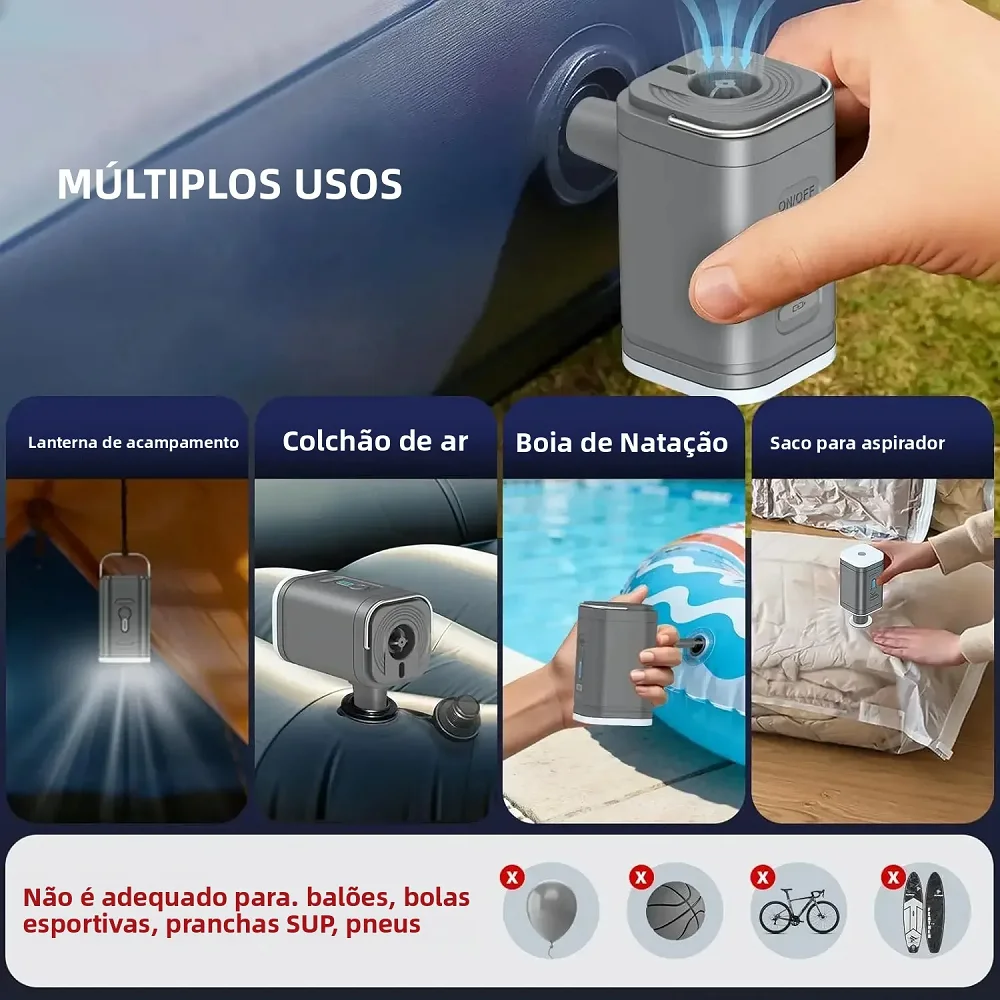 Mini Portable Air Pump 1200mAh USB Rechargeable Wireless/* Inflator Deflator for Camping Mattress Pool Float Boat Fast Inflation view 4