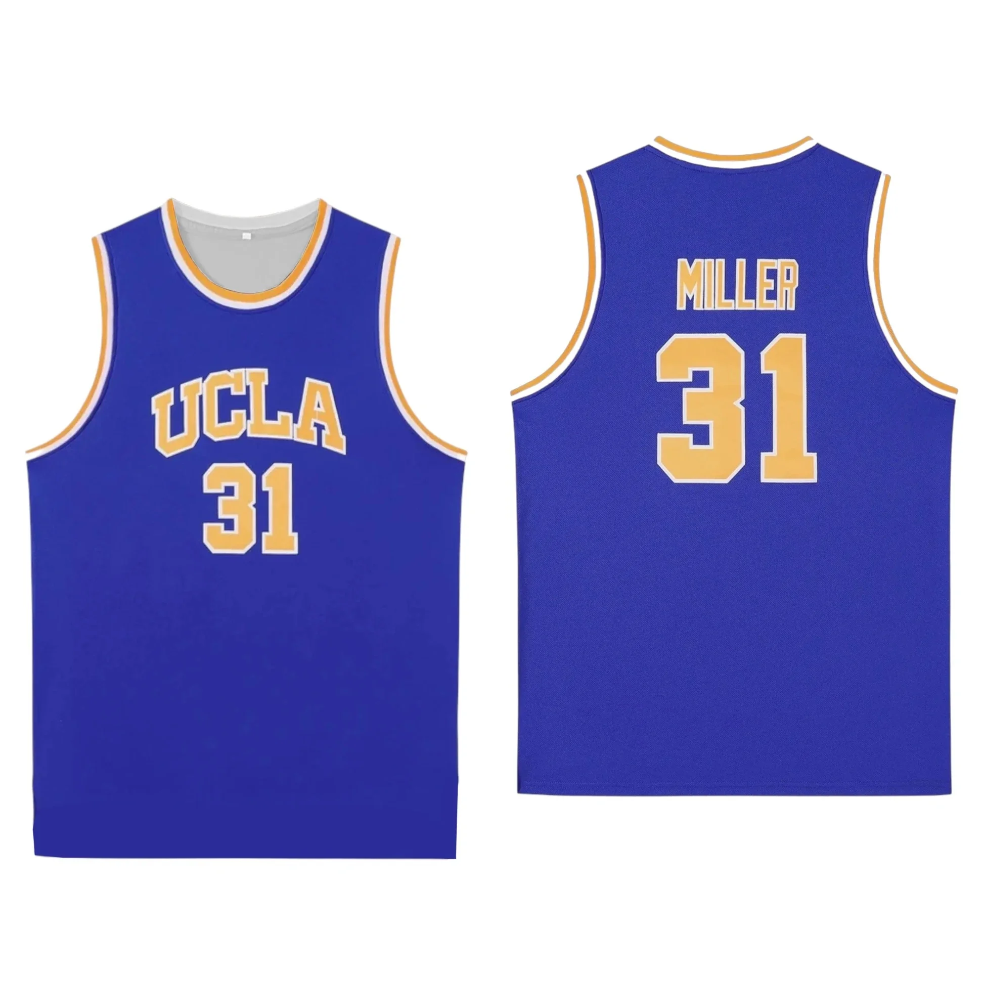 New UCLA Reggie Miller 31 College Basketball Tank Top Shirt 3D Quick Drying Casual Sports Men's T-shirt