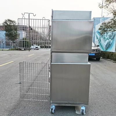 High Quality 304 Stainless Steel Veterinary Medical Dog Oxygen Cage Quadrate ICU Chamber for Pet Clinic