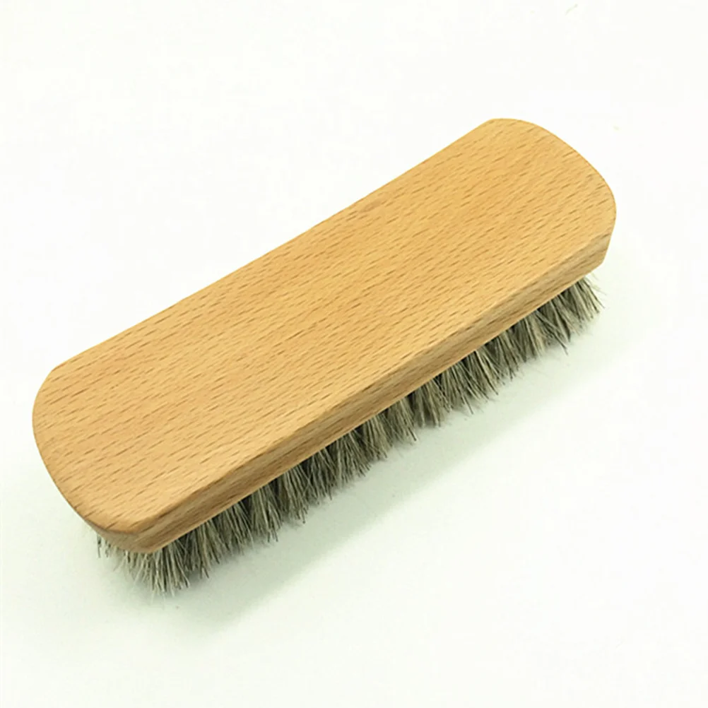 Bristle Horse Hair Shoe Polish Dauber Applicators Boot Coats Shoes Polishing Shoe-Shinner Wooden Handle Frosted