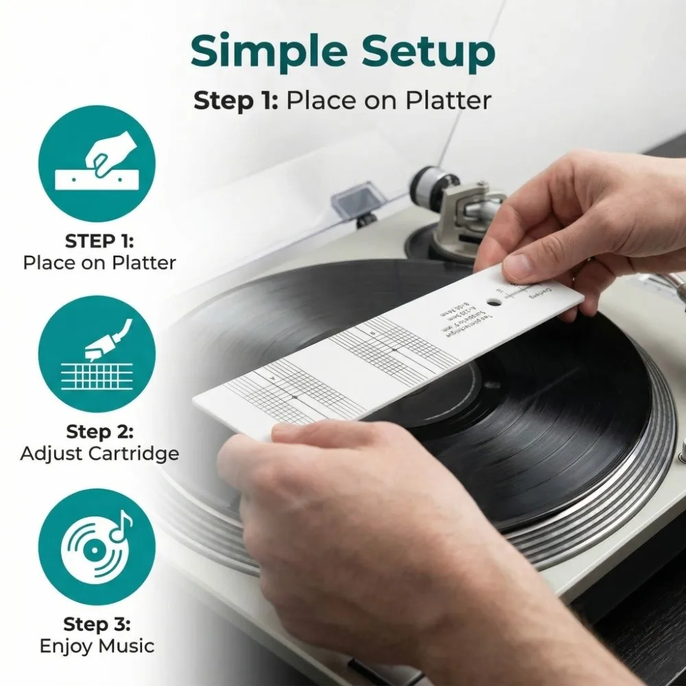 Acrylic Turntable Protractor Calibration Protractor Cartridge Calibrator Ruler Alignment Protractor for LP Phono Measurement