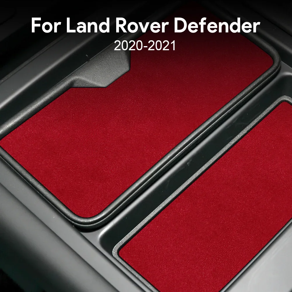 For Land Rover Defender 2020 2021 Suede Leather Car Coaster Sticker LHD Port Car Center Console Coaster Panel Trim Accessories