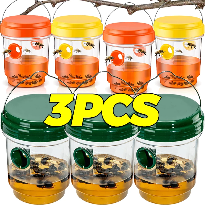 

Large Wasp Traps Outdoor Hanging Insect Trap Non-Toxic Reusable Bee Trap Catcher For Hornets Flying Insects Killer Pest Control