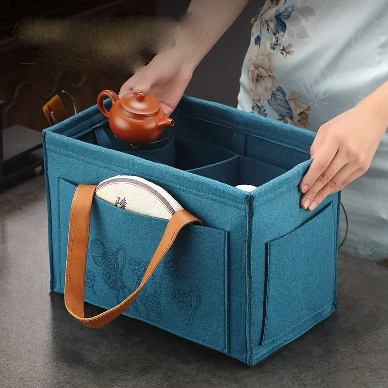 

2025 Outdoor Travel Tea Set Storage Bag Portable Car Teapot Tea Cup Storage Bag Multi functional Storage Bag Tea Cozies