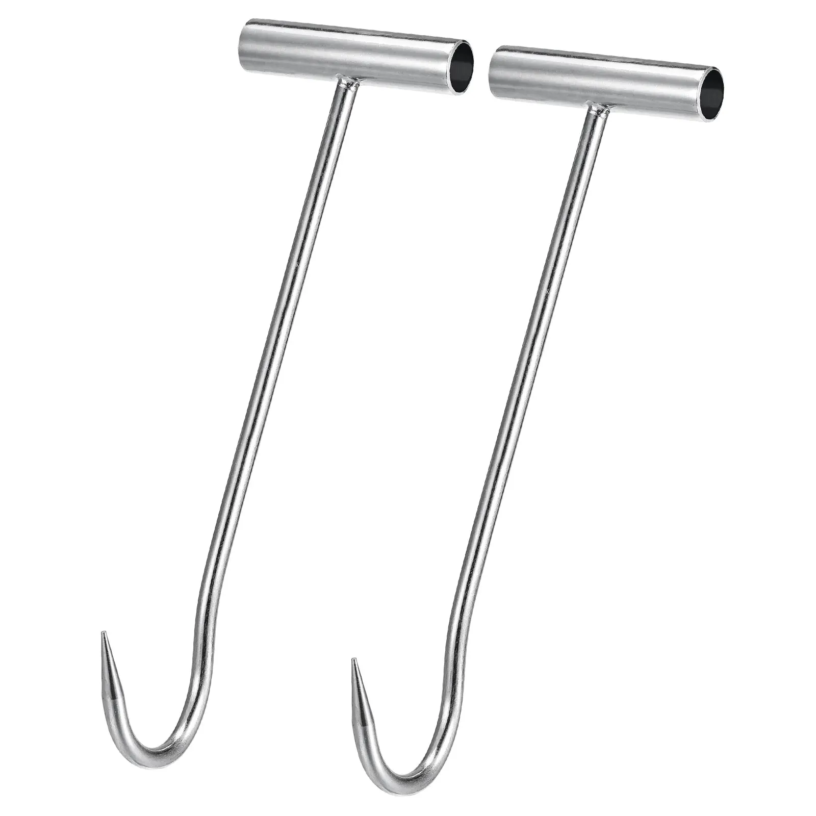 

11.8inch T-Handle Meat Boning Hook, Galvanized T Hooks for Kitchen Butcher Shop Restaurant 2Pcs