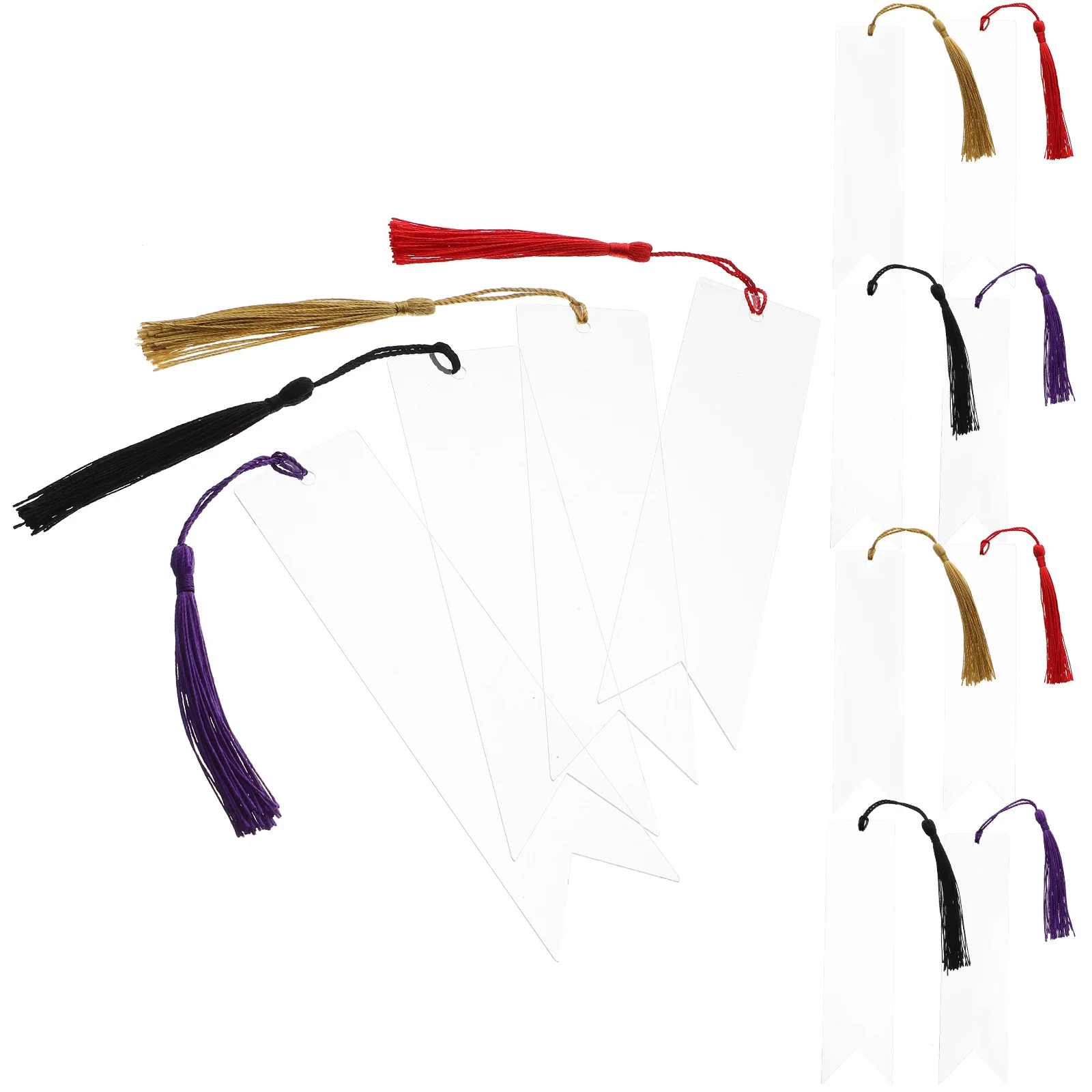 

12pcs Acrylic Bookmark Blank Clear Decorative Reading Supply Unfinished Bookmarks Tassels DIY Craft Gift Student Supplies