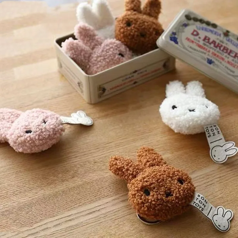 Urocza pluszowa zawieszka w kształcie głowy króliczka Miffy, kreatywne akcesoria animacyjne, mała zawieszka do torby, breloczek, prezent.