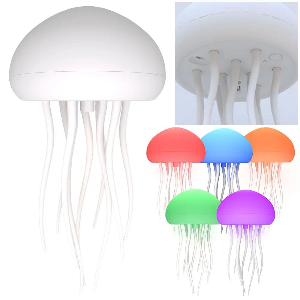 Jellyfish Pendant Lightings Voice Control Type-C Charging Bedroom Bedside Deformable Lamp Flexible Tentacles for Baby Kids Teens