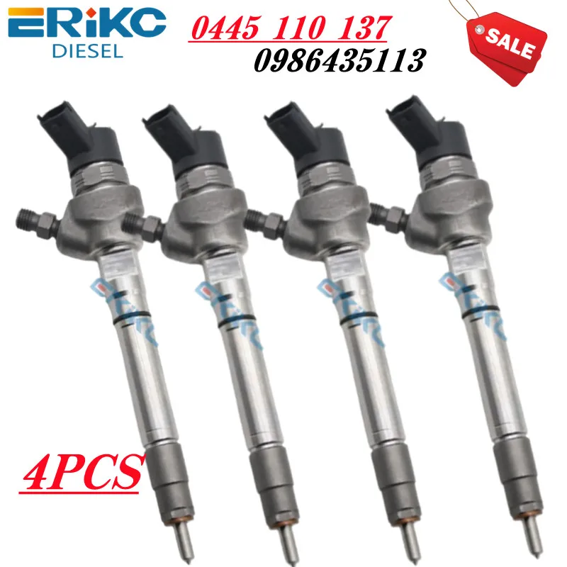 4 PCS 0445110137 Common Rail Diesel Injectors 0 445 110 137 0986435113  A6460700187 0445 110 137 for Mercedes Sprinter