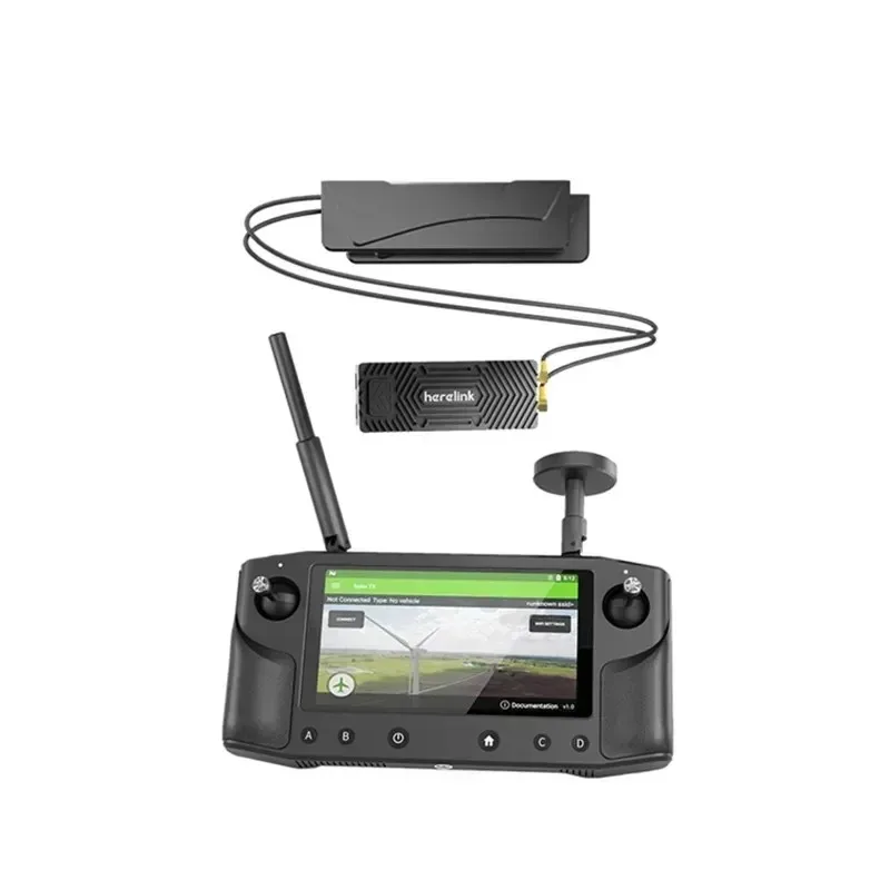 Herelink 1.1 All‑In‑One 20KM HD Video & Telemetry Link Kit, MAVLink Handheld Ground Controller Plus Digital Air Unit, Native QGC