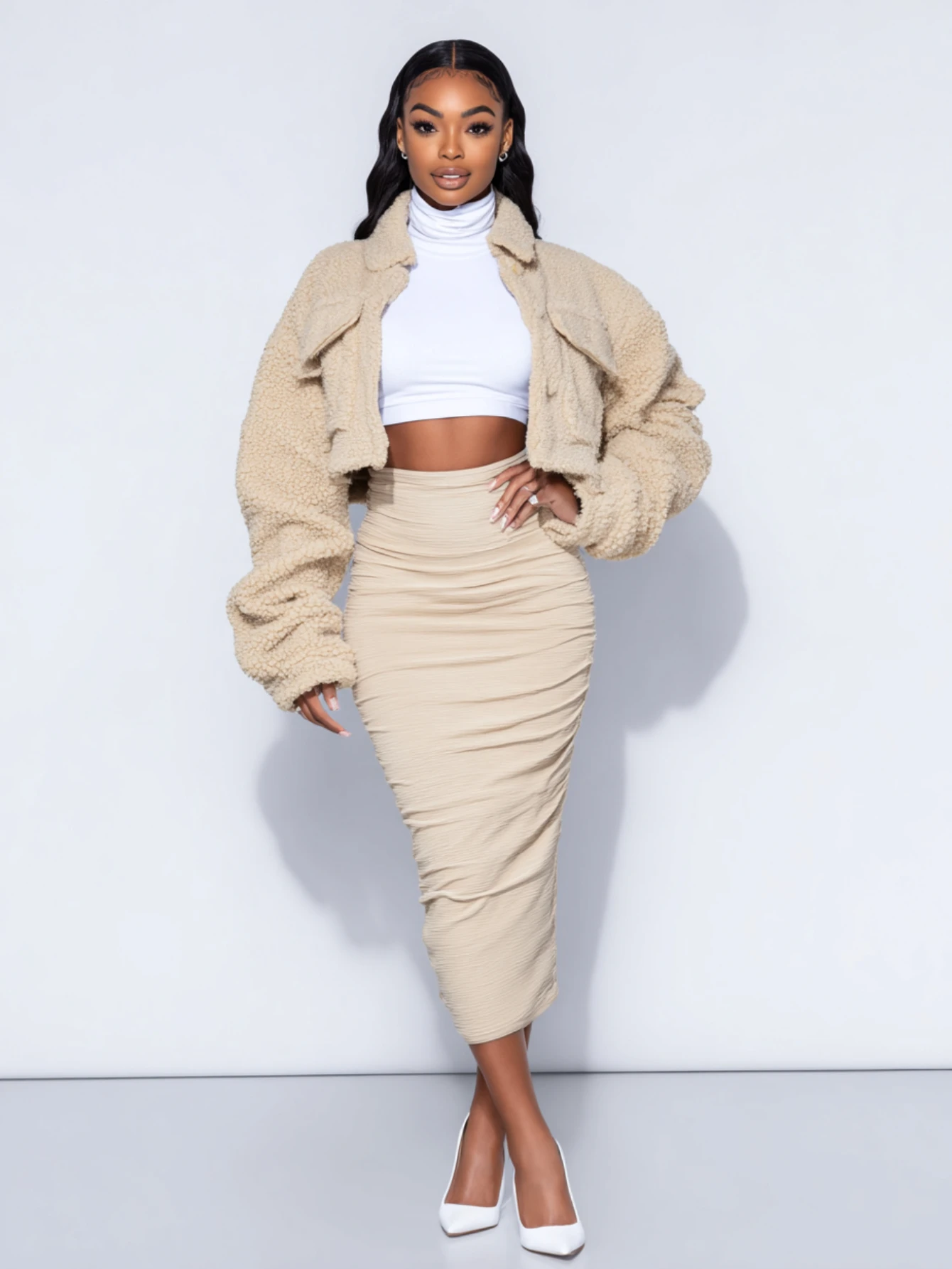 

Mia Muse Select женские осенне-зимние пальто шикарные приличные однотонные повседневные пальто с карманами и длинными рукавами с открытой передней частью
