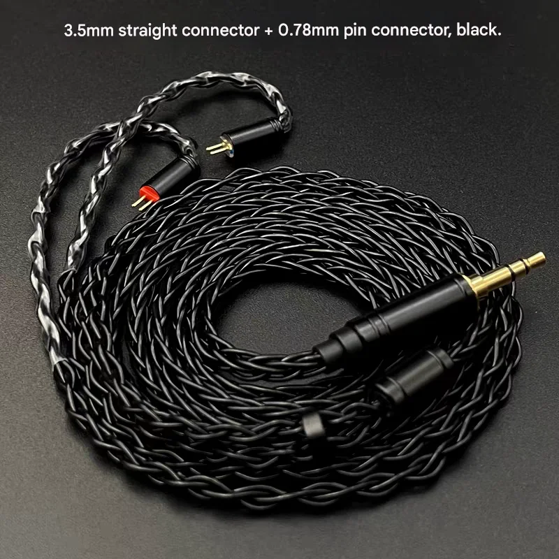 3.5mm To 0.78mm 2-Pin Earphone Upgrade Cable with Mic, Compatible with TFZ,TRN