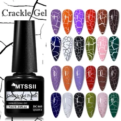 Mtssii 7ml Crackle Gel Nail Polish Cracking Nail Lacquer Quick Dry Nail Art Varnish Hybrid Semi Permanent Soak Off Base Top Coat