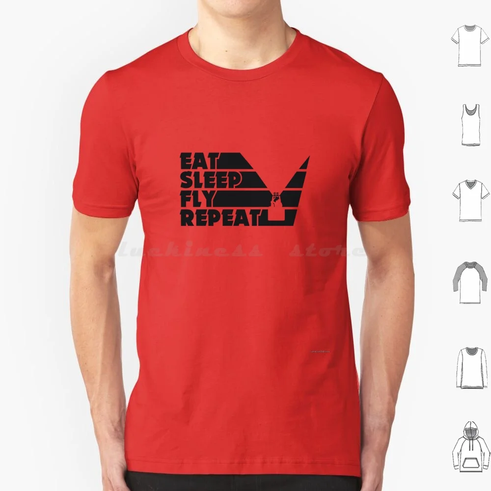 Eat , Sleep , Fly , Repeat T Shirt Cotton Men Women DIY Print Hot Air Balloons Cameron Balloons Bristol