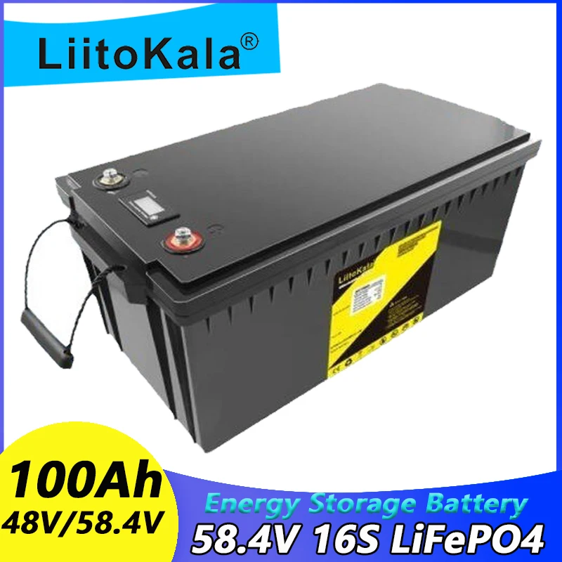LiitoKala 48V 30AH 50AH 100AH LifePO4 Battery Pack for DIY 58.4V Rechargeable Battery Pack