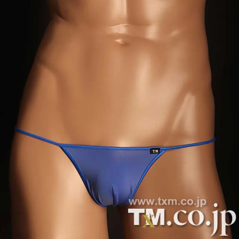 Men's Thin Strap Thong Underwear Low Rise U Pouch Sexy T-back Briefs Stretch Ice Silk Underpants Male Fashion Quick Dry G-string