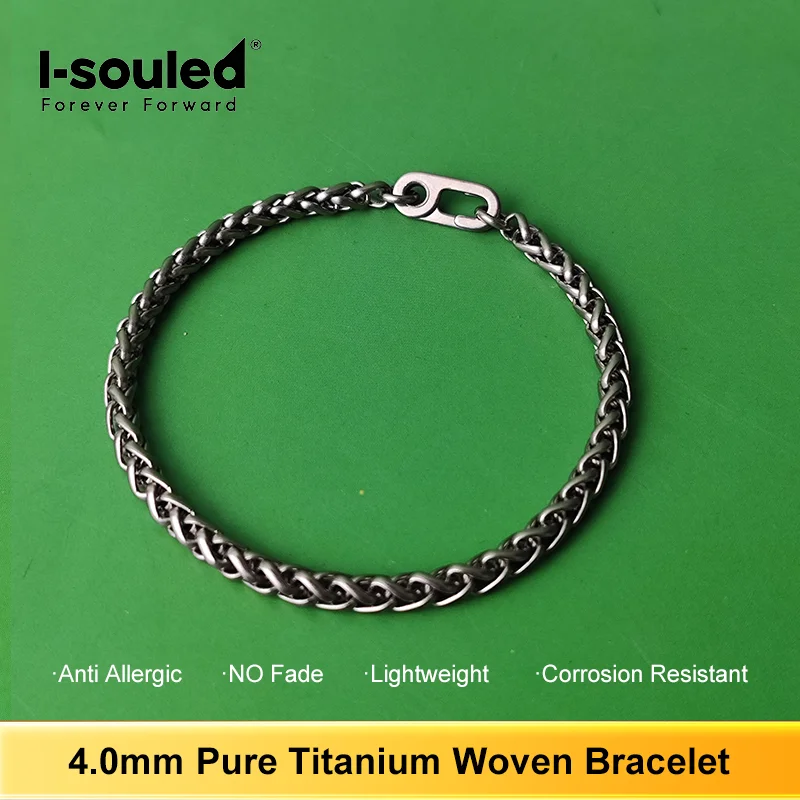 4mm Ultra-Thin Titanium Bracelet Lightweight Braided Craftsmanship Premium Jewelry