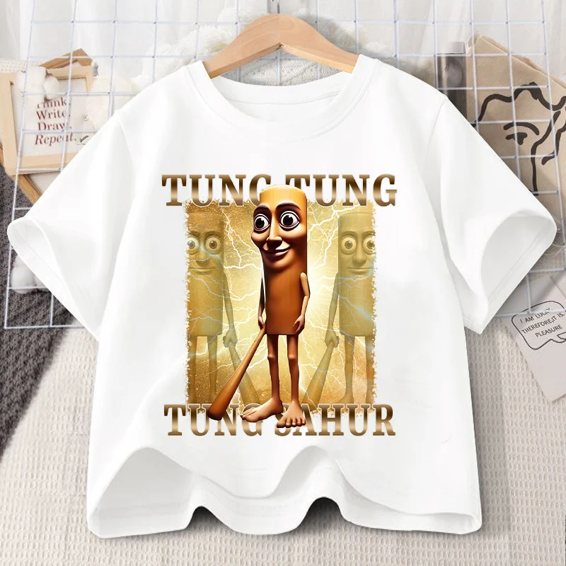 

Футболка с героями мультфильмов Tralalero Tralala Tungtung Sahur Brainrot, детская одежда, летние футболки, детские топы, подарок с короткими рукавами для мальчиков и девочек