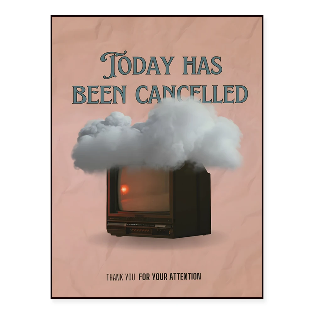 Retro TV Prints • Old TV Photos with Trendy Quotes • Fun Today’s Cancel Art • Girly Retro Aesthetic Art • 1950s Living Room Deco