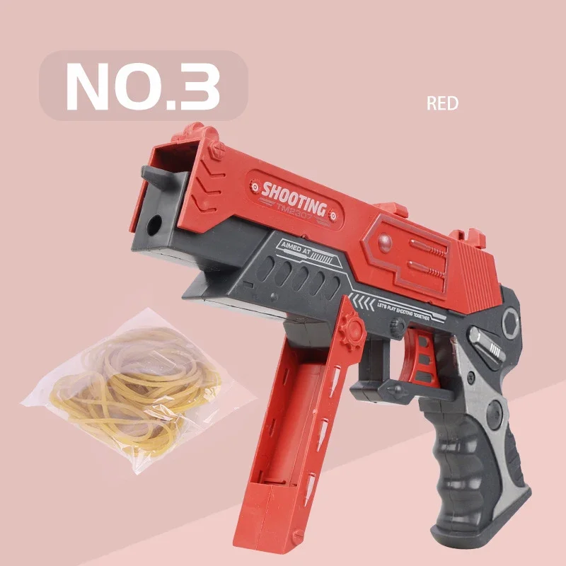 Shooting Game Competitive Target Sport Toy Continuous Fire Rubber Band Pistol Simulation Foldable Launcher Repeated shooting