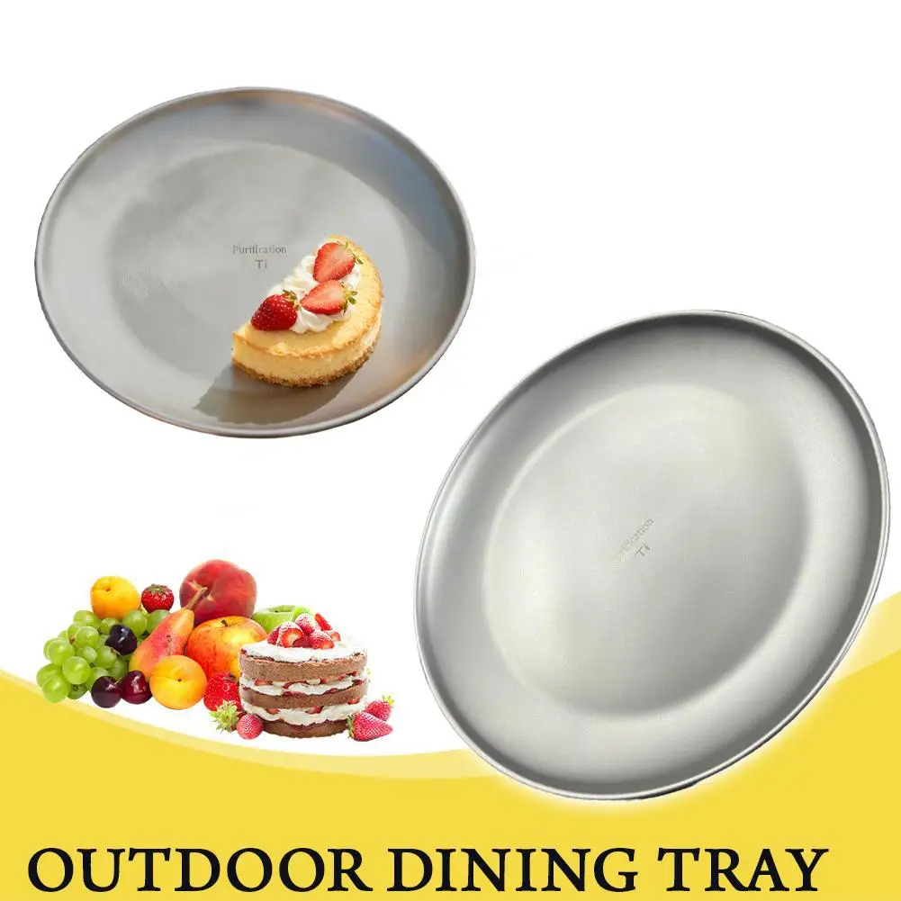 Titanium Camping Plate Travel Tableware Stackable Camping Supplies Backcountry Dinnerware for Backpacking Picnic Equipment