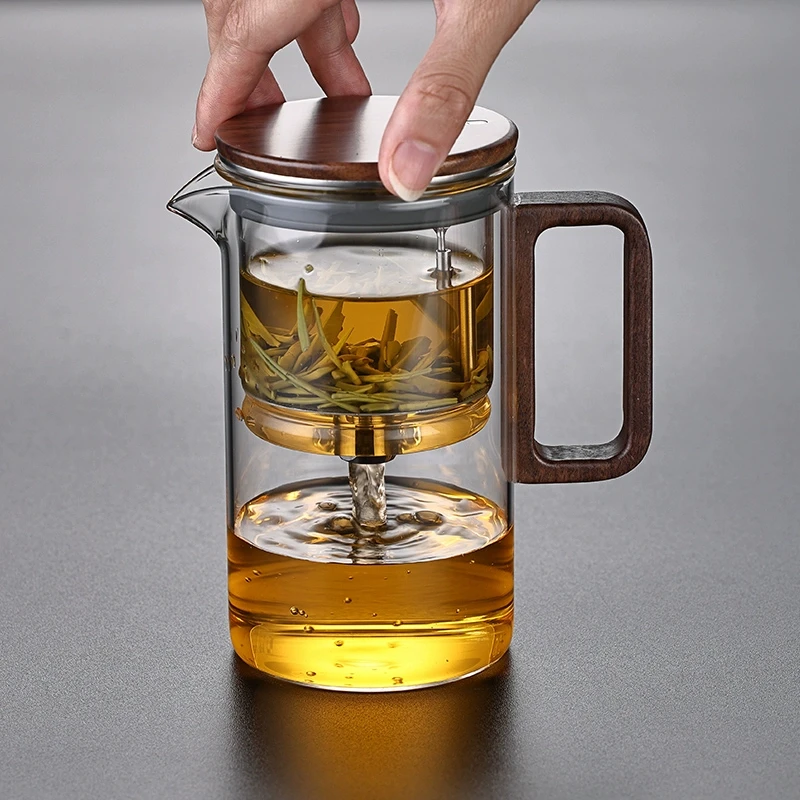 Bonston-Integrated teapot, heat-resistant glass teapot with magnetic switch, 500ml-16.91oz