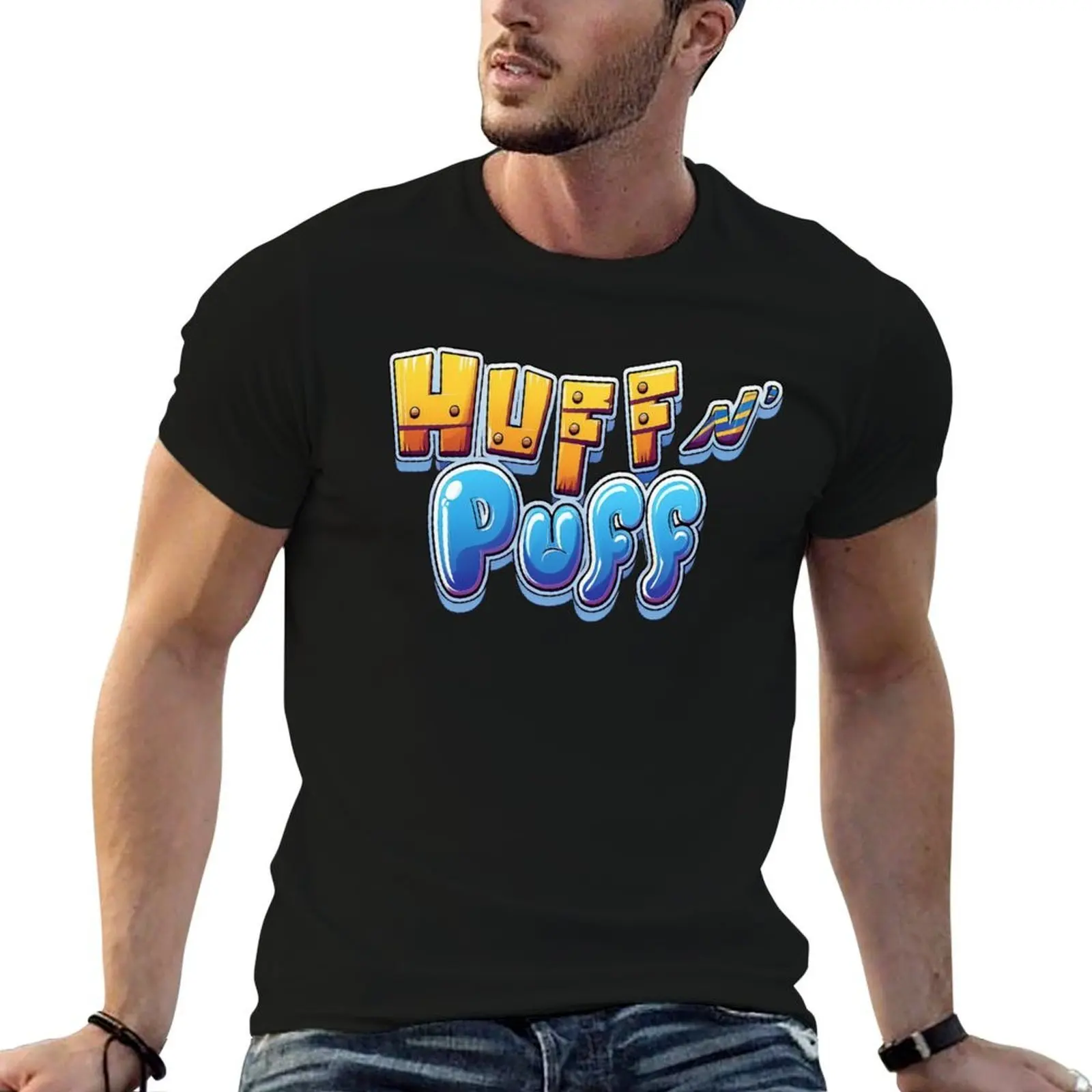 Huff N Puff Slot Machine Tribute T-Shirt t shirts for man graphic tees t shirt personalised anime t shirts for man T-shirt