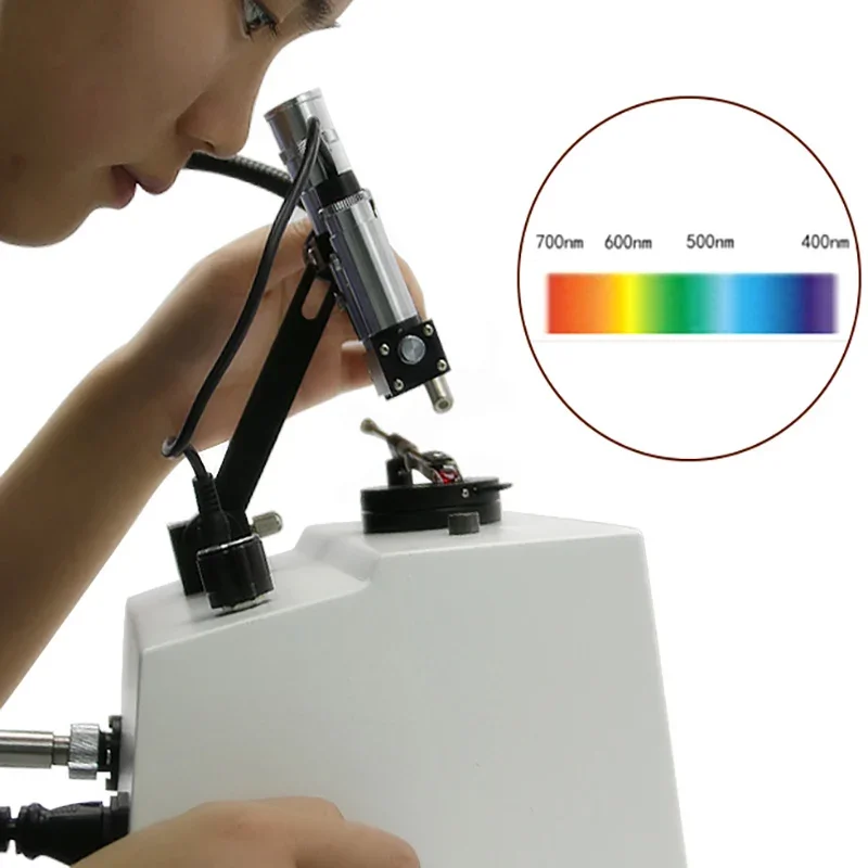 Gem Prism Spectroscope FTS-50 Absorption spectrum gives an indication of the coloring elements present in the gemstone