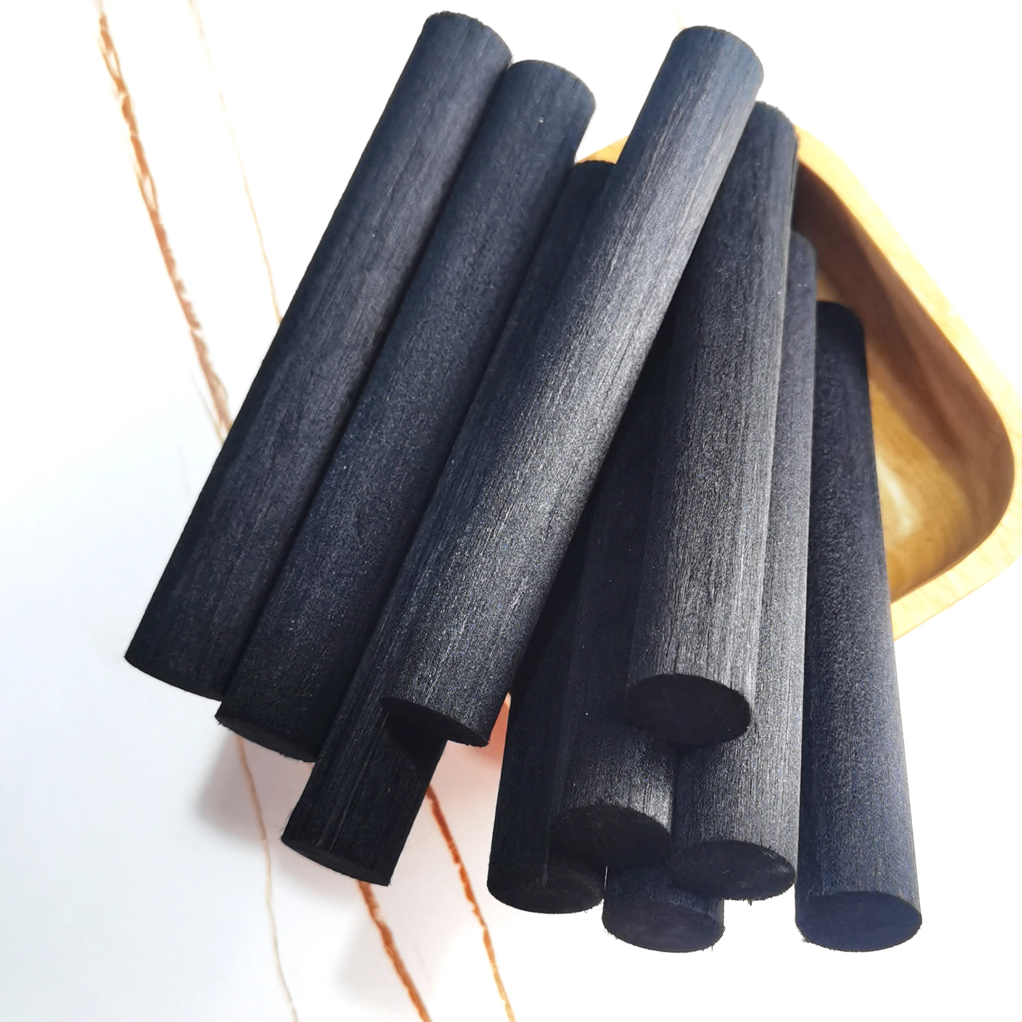 30pcs Dia 20mm L15cm Black Fiber Rattan Sticks Essential oil Reed Diffuser Sticks for Air Freshener Home Fragrance Refill Sticks