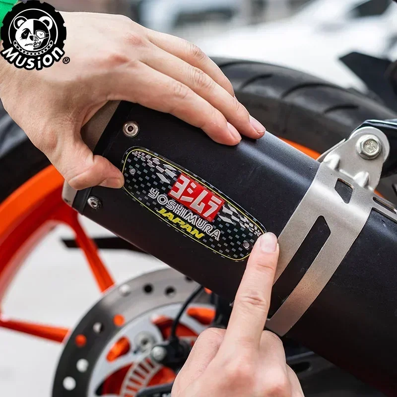 Uitlaatsticker Hittebestendig 3D Aluminium Materiaal Waterdicht Motorfiets Uitlaat Sticker Accessoires voor Kawasaki voor Honda