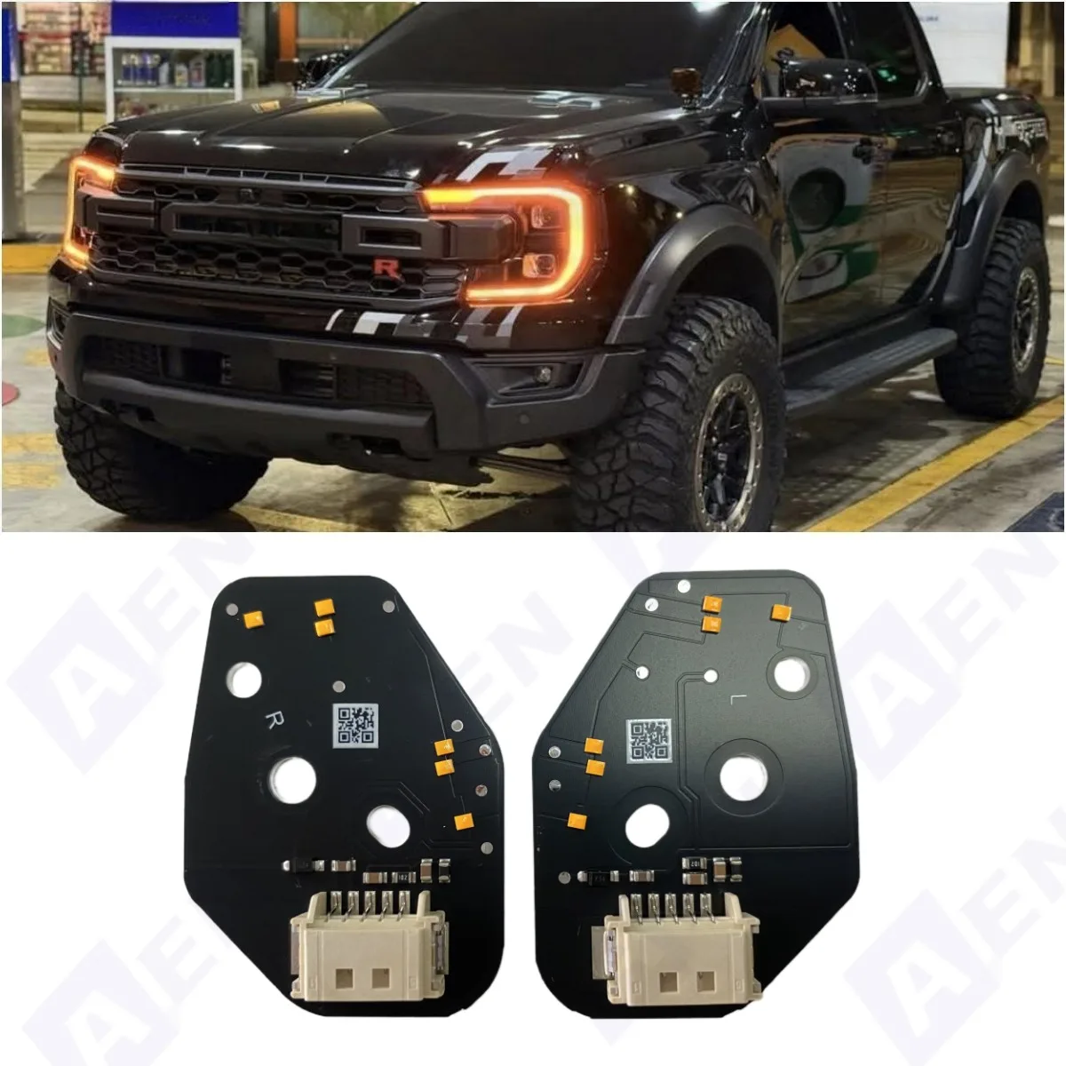 

Amber DRL LED Boards Frame Color Changing For Ford Ranger T9 2024 2025 Lariat Raptor LED Matix Headlight Blue Red Yellow