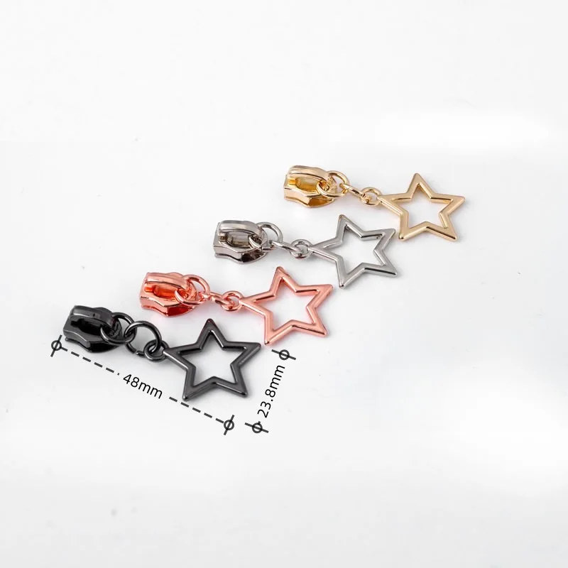 RoseGold Nylon Reißverschlussschieber Nähen Reißverschlussband Abzieher Kopf Gepäck DIY Bastelset Tag Zubehör Stoff Reißverschlüsse Ziehgriff
