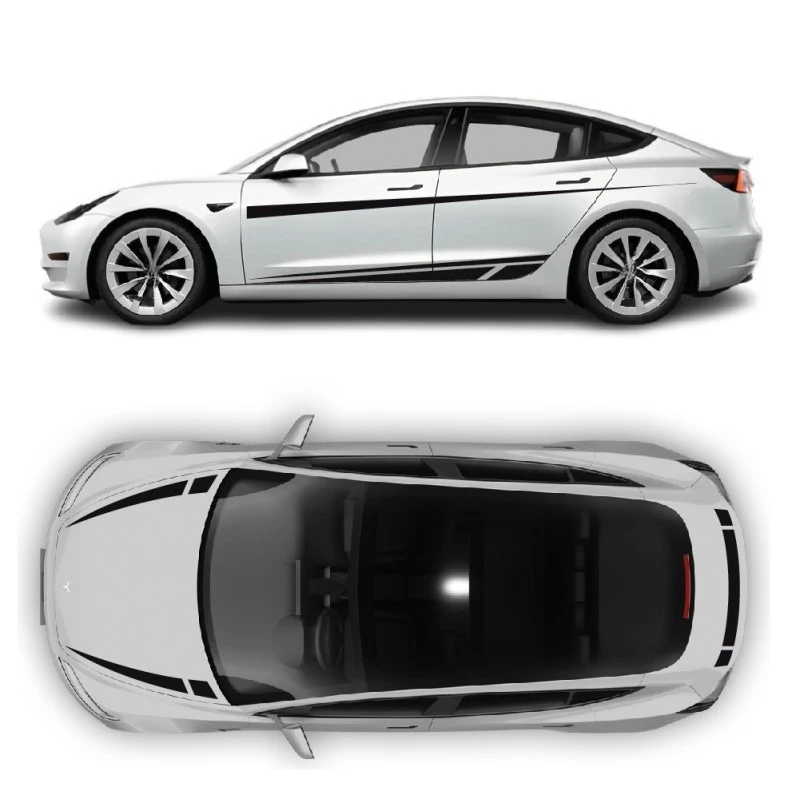 

Car Vinyl Stickers For Tesla Model 3 ModelS body Appearance modification full kit Dual Slash decals