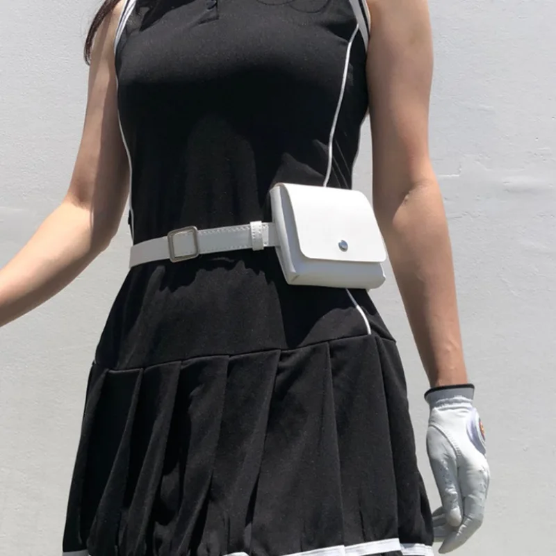 アウトドア女性用ゴルフスポーツウエストバッグpuレザーレンジファインダーバッグ4個ゴルフボールバッグフィットネスヨガ用品バッグ