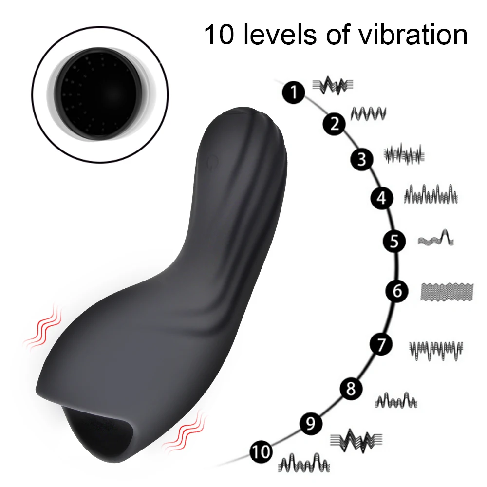 Male Glans Trainer Vibrator Penis Pump Cock Delayed Ejaculation Stimulation Massager 10 Vibration Modes Sex Machine Sex Toy