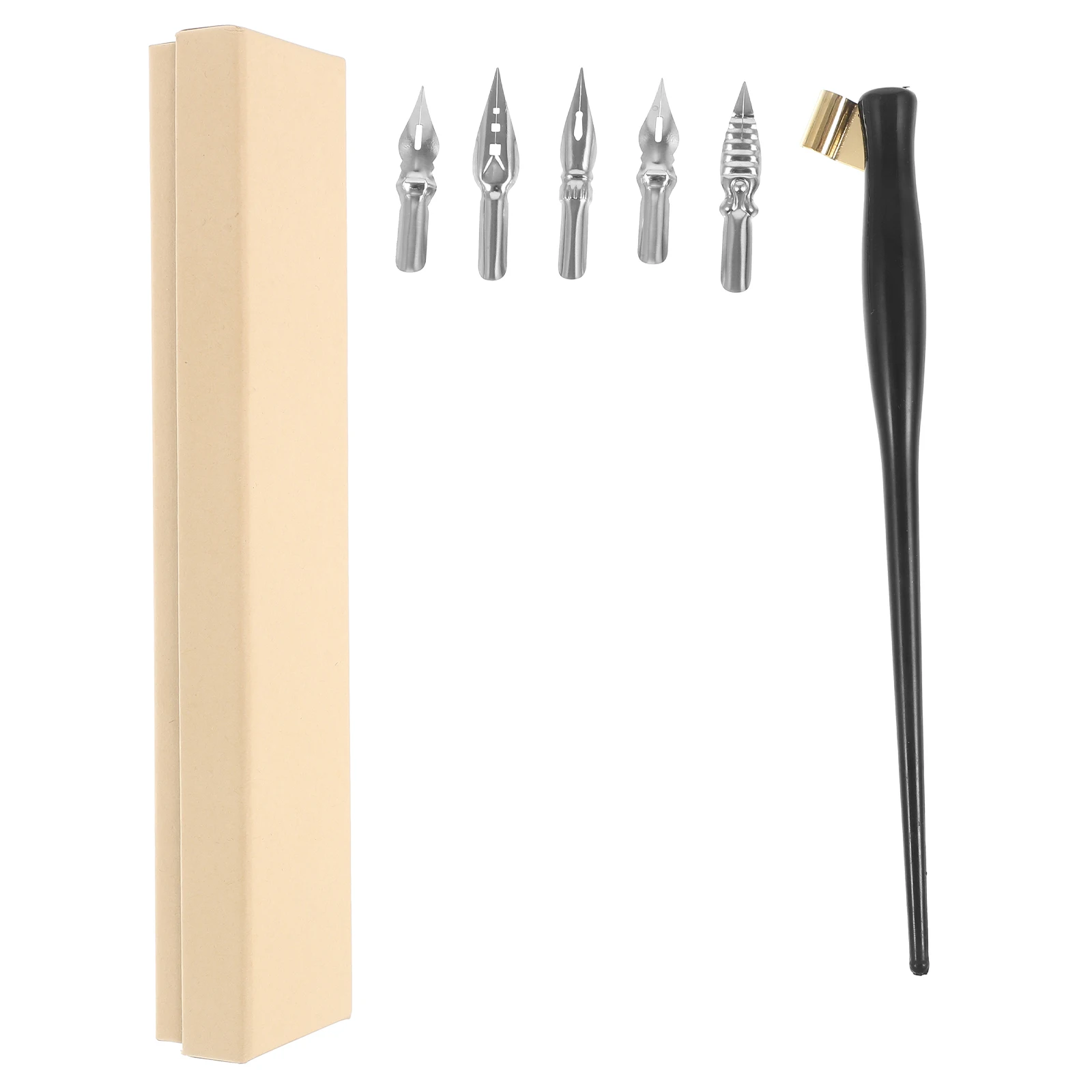 

1 Set Vintage Wooden Dip Gothic Calligraphy Pen Lightweight Portable Ink Pen For Drawing Signature Dipping Pens With Tips Rod