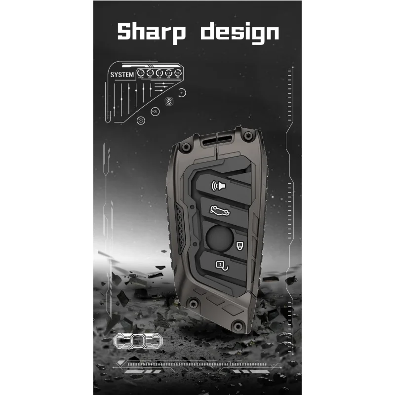 Heavy Zinc Alloy Key fob Cover For BMW 5 6 7 Series X1 X2 X3 X5 X6 X7 Series (Model-A)
